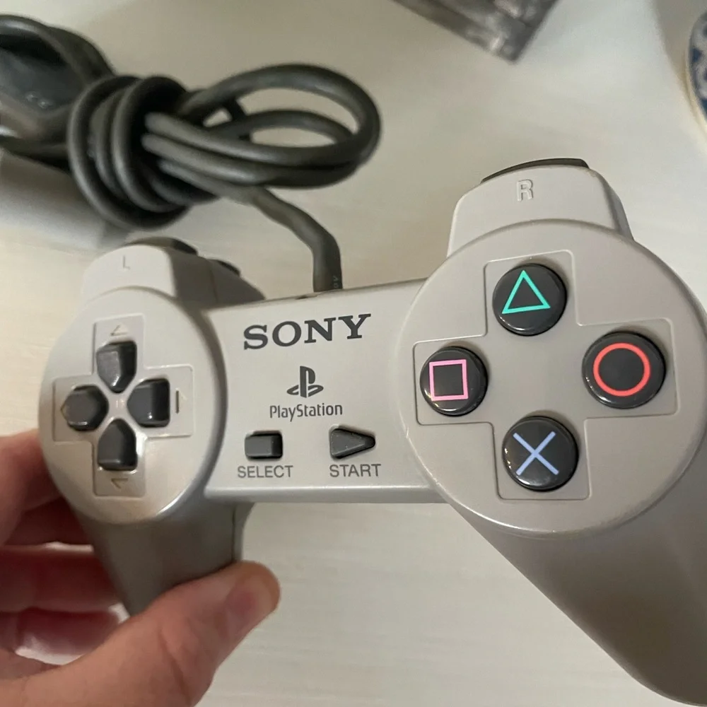 Sony PlayStation 1 Original Gray Wired Controller OEM PS1 SCPH-1080 Tested Works